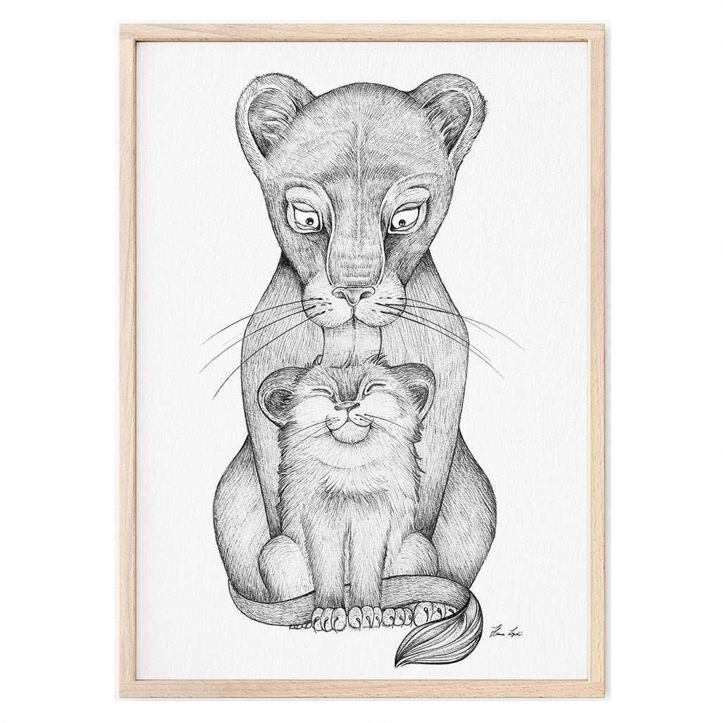 Kunstdruck - Löwenmutter Size: A4