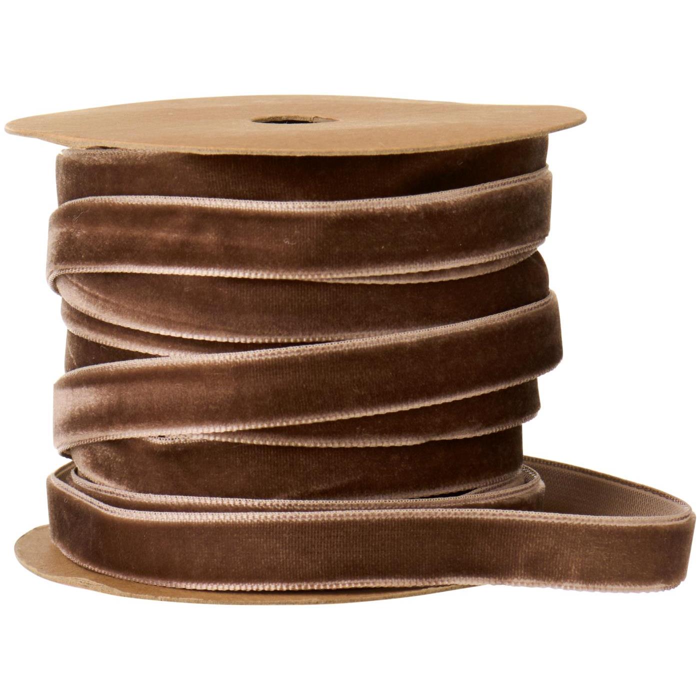 Veloursband auf Spule 10 m Chocolate