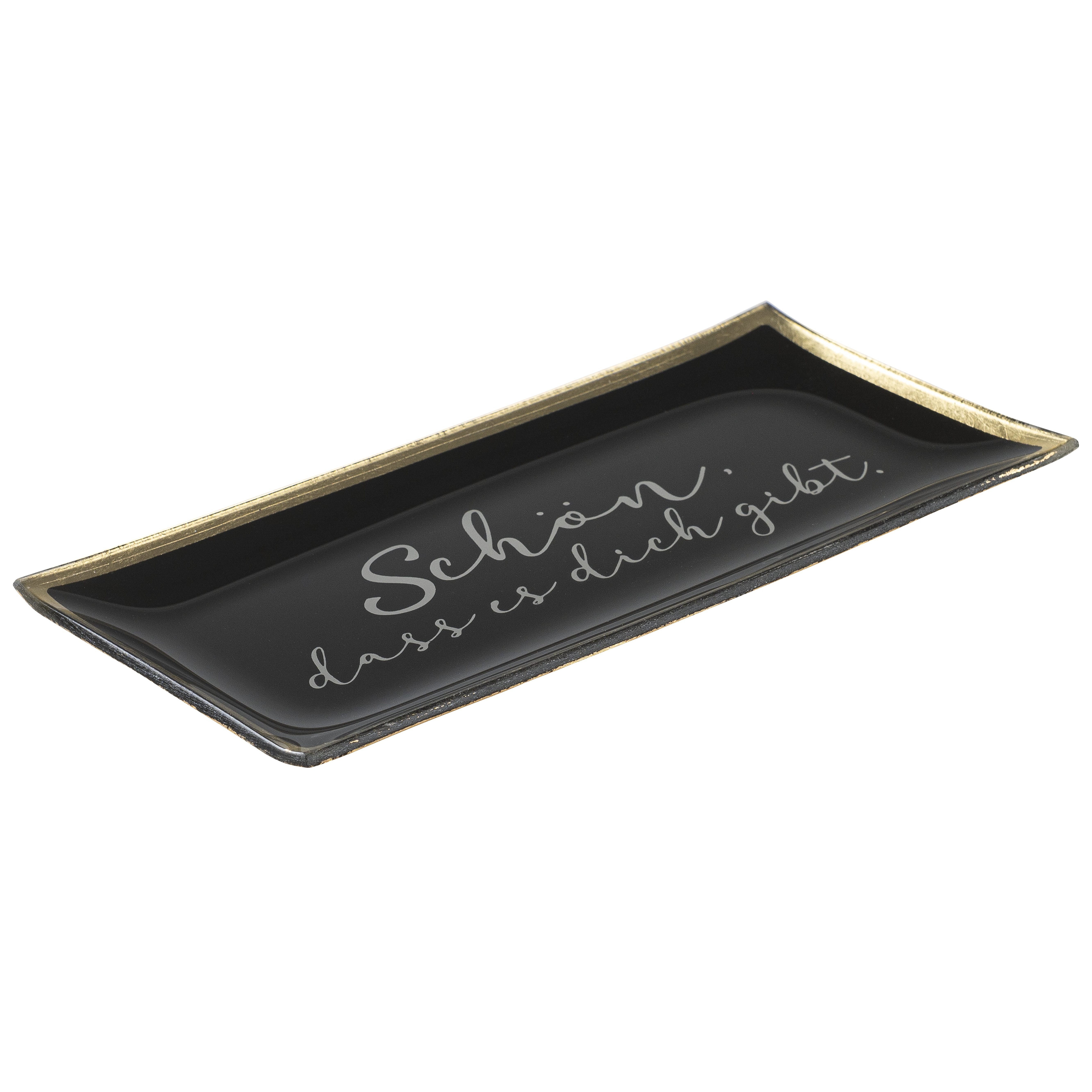 Love Plates, Glasteller L,  Schön, dass es dich gibt,  schwarz
