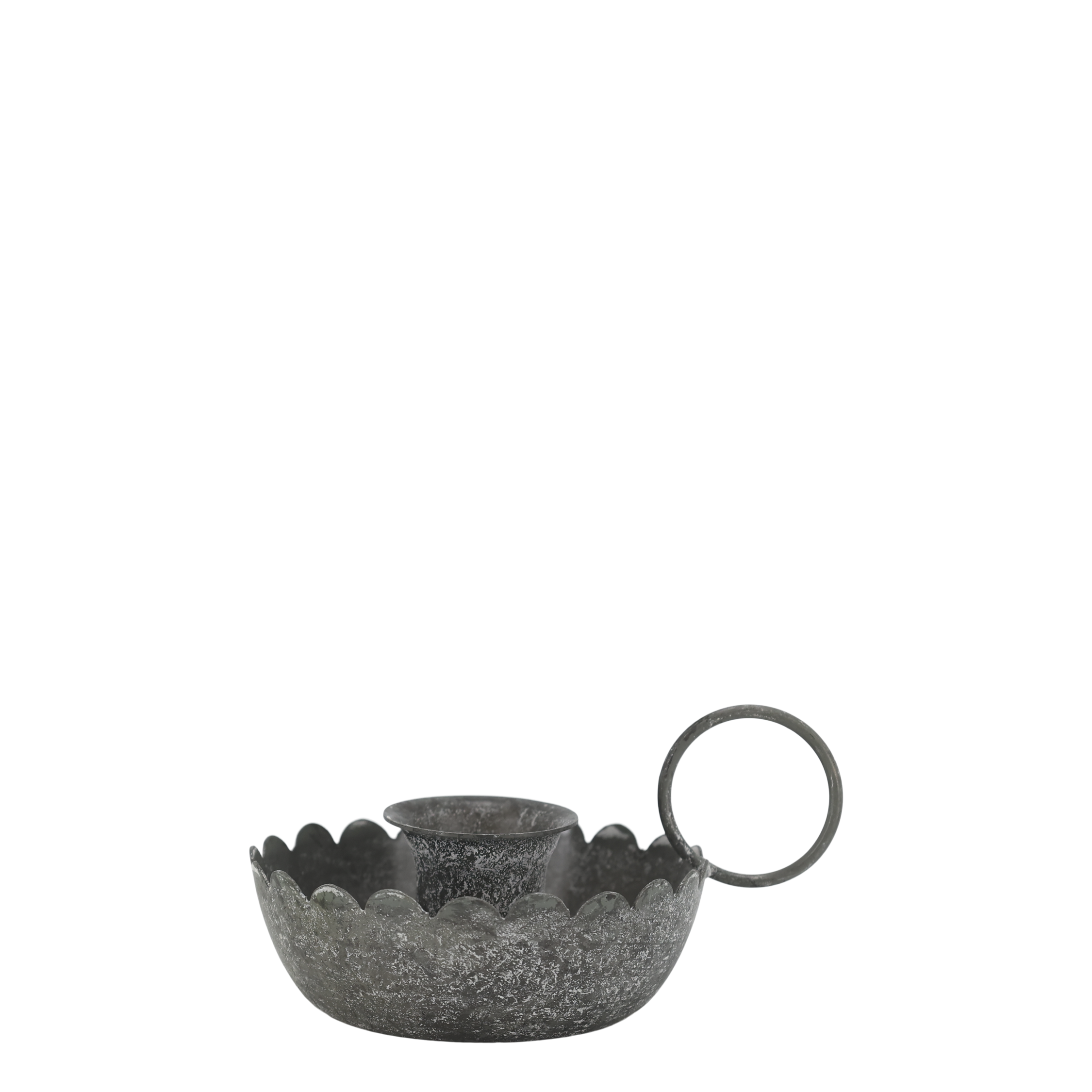 Kammerleuchter rund mit gewelltem Rand für Stabkerzen