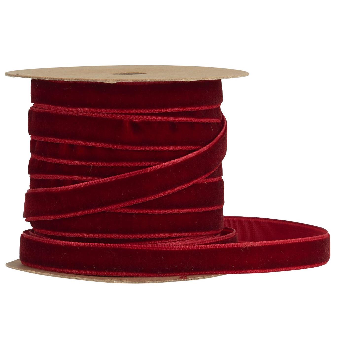 Veloursband auf Spule, 10 m bordeaux