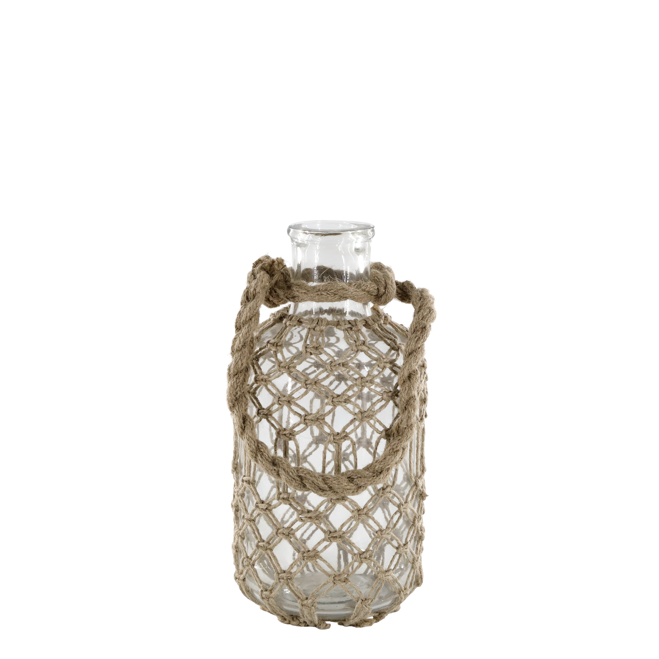 Flasche mit Geflecht und Henkel, 27 cm