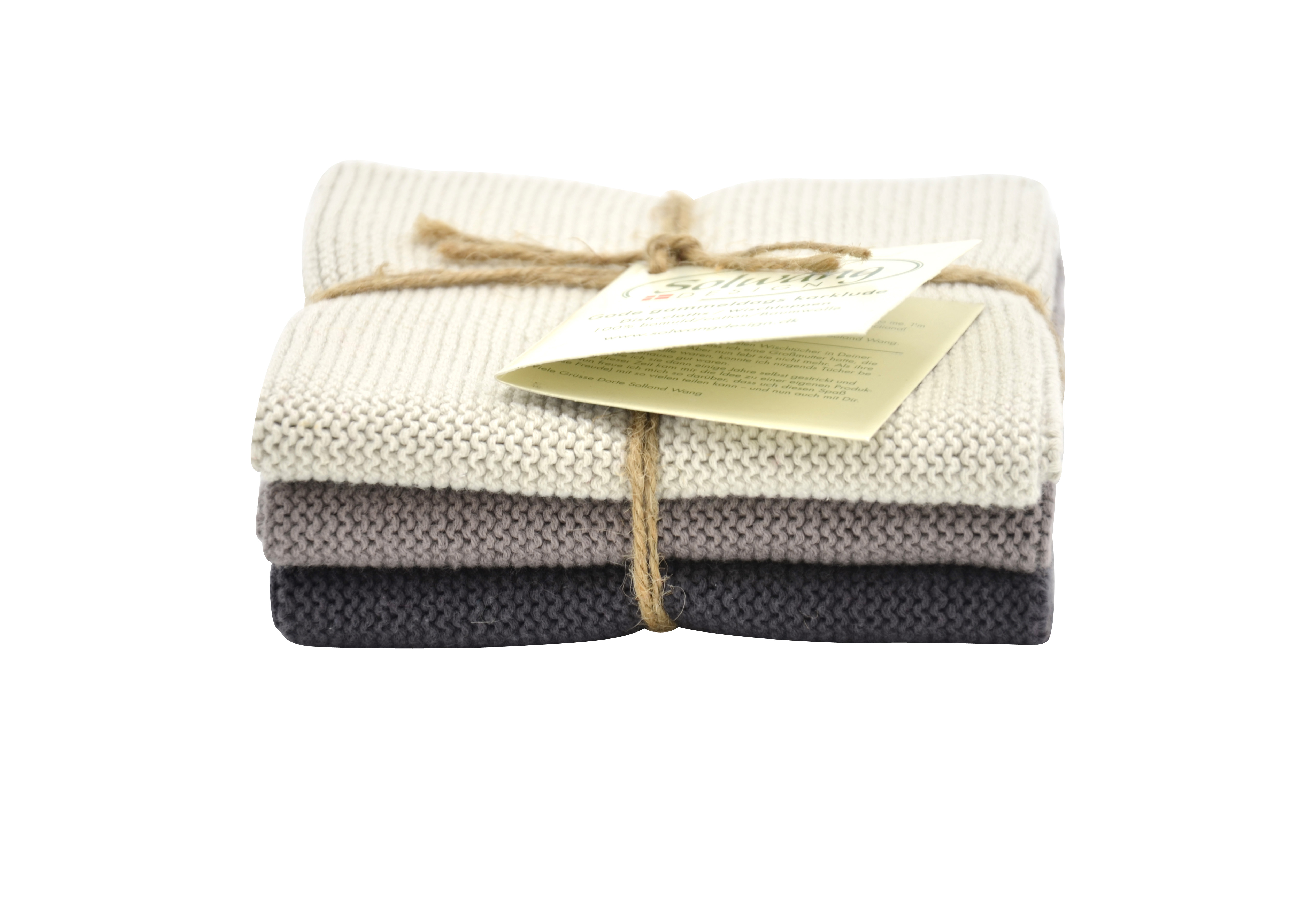 Solwang Wischlappen 3er Set warmes Grau Kombi 858687 Solwang Wischlappen 3er Set warmes Grau Kombi 858687