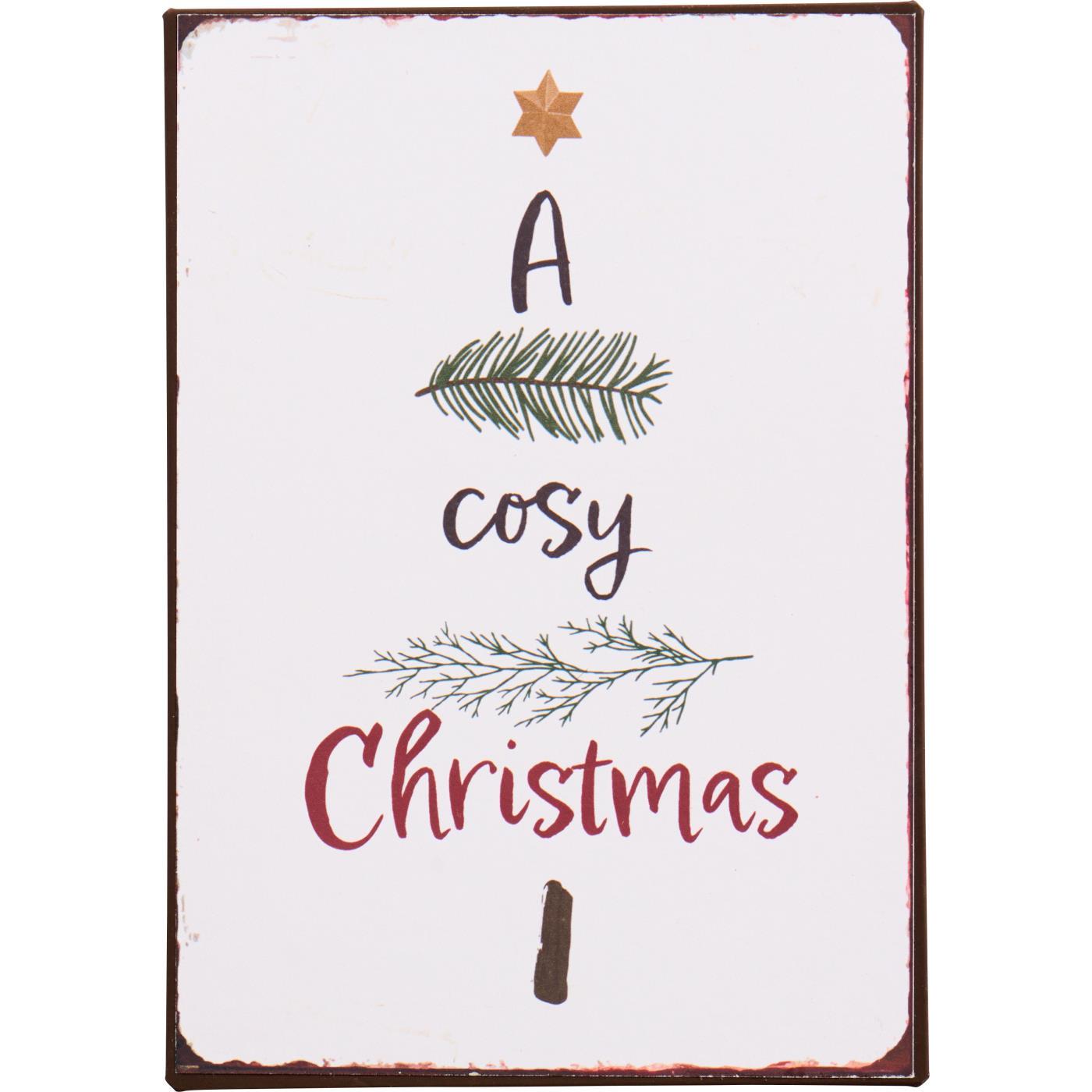 Metallschild "A cosy Christmas"