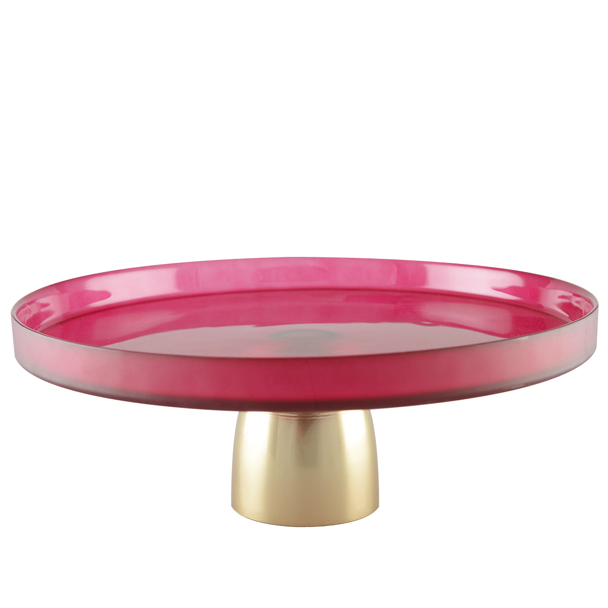 Aulica Tortenständer Glas, Rot mit Goldfuß, 28 cm 