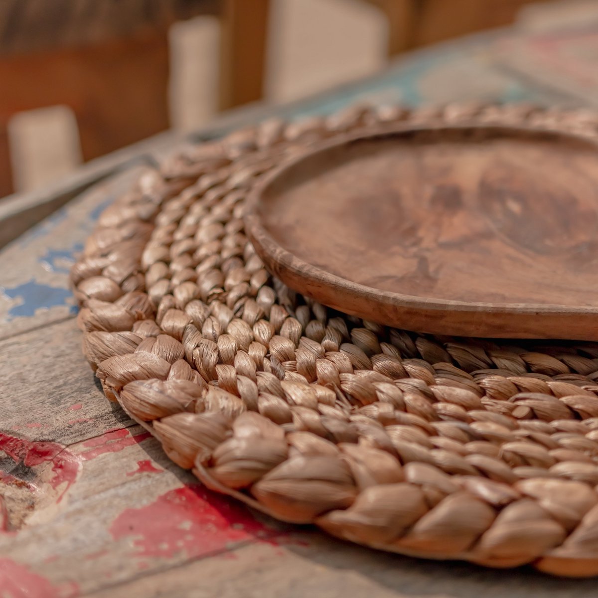 Tischset (2er, 4er oder 6er Set) PANDAWA 38 cm | Boho Tischset aus Wasserhyazinthe Größe: 6er-Set Tischset (2er, 4er oder 6er Set) PANDAWA 38 cm | Boho Tischset aus Wasserhyazinthe Größe: 6er-Set