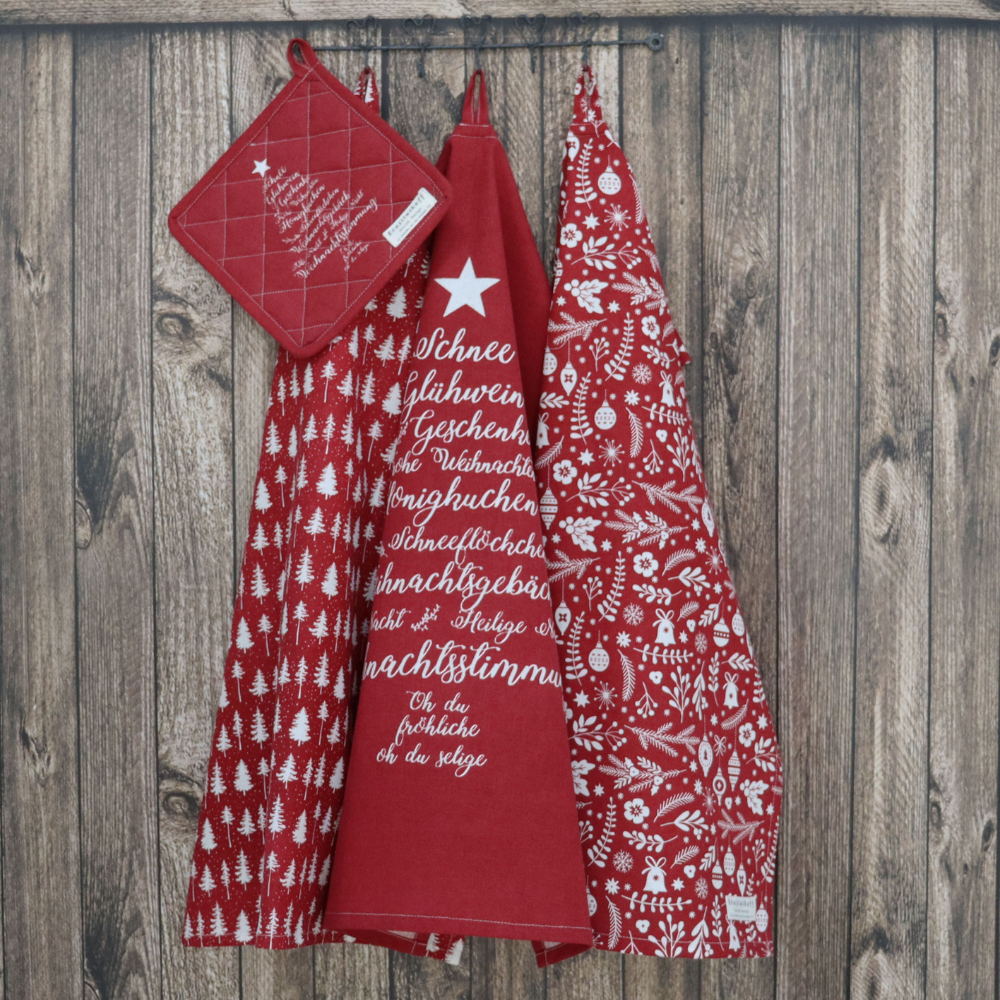 Geschirrtuch Christmas Words rot Geschirrtuch Christmas Words rot