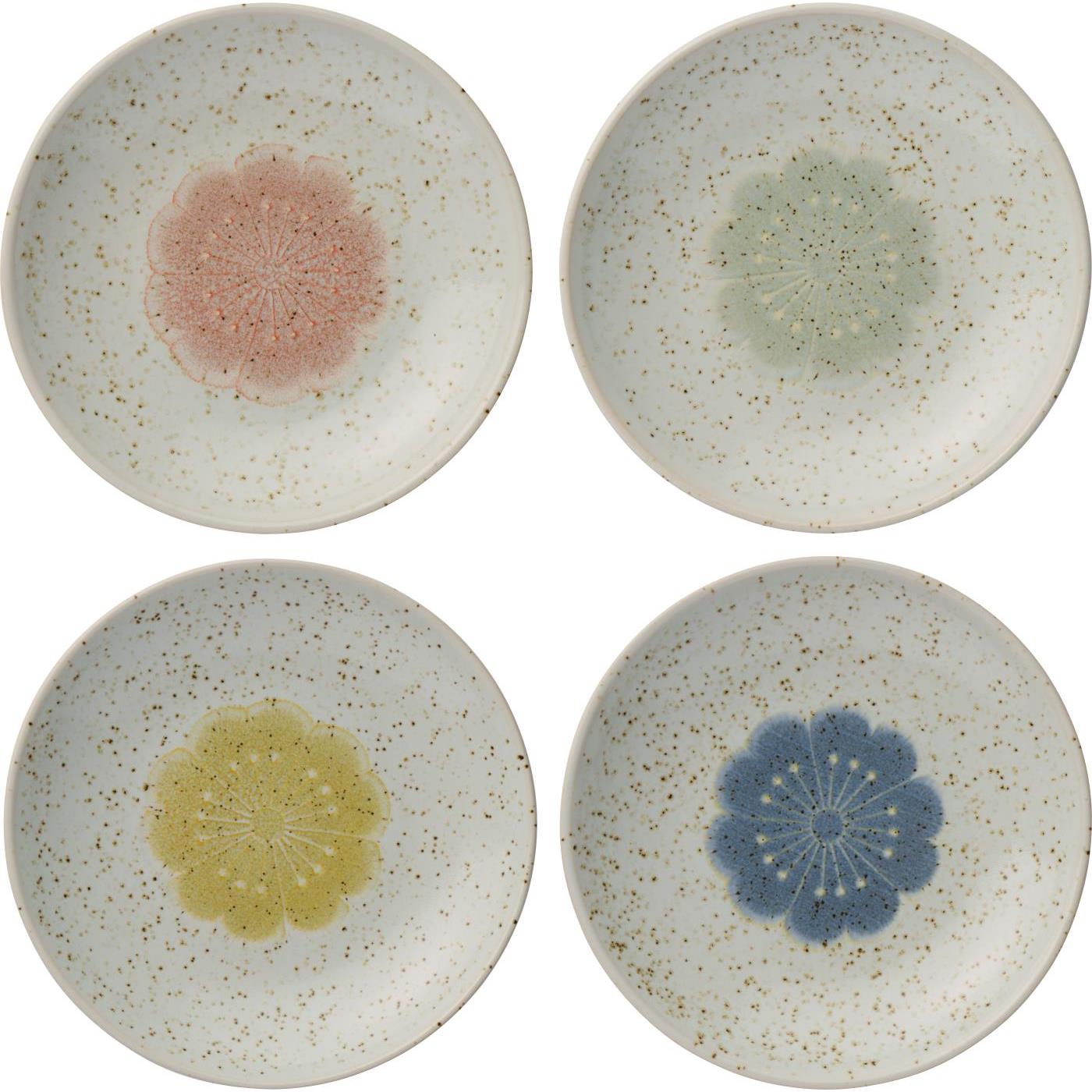 4 Tellerchen / Schalen mit Blume in der Mitte 4 Tellerchen / Schalen mit Blume in der Mitte