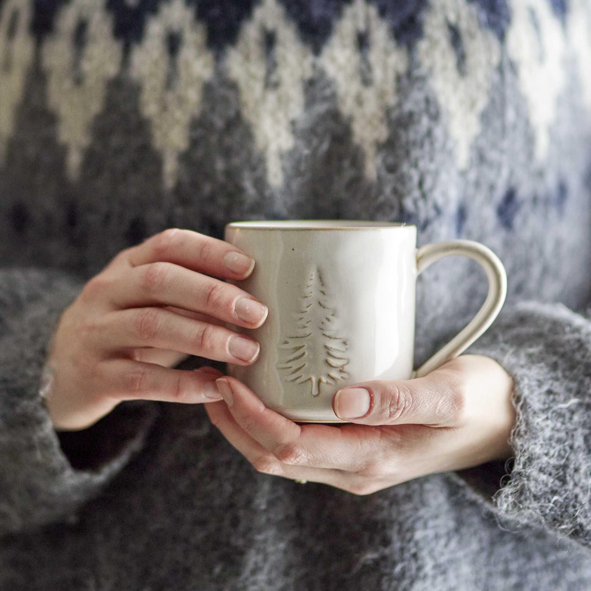 Winter Tasse, Tanne, Steingut