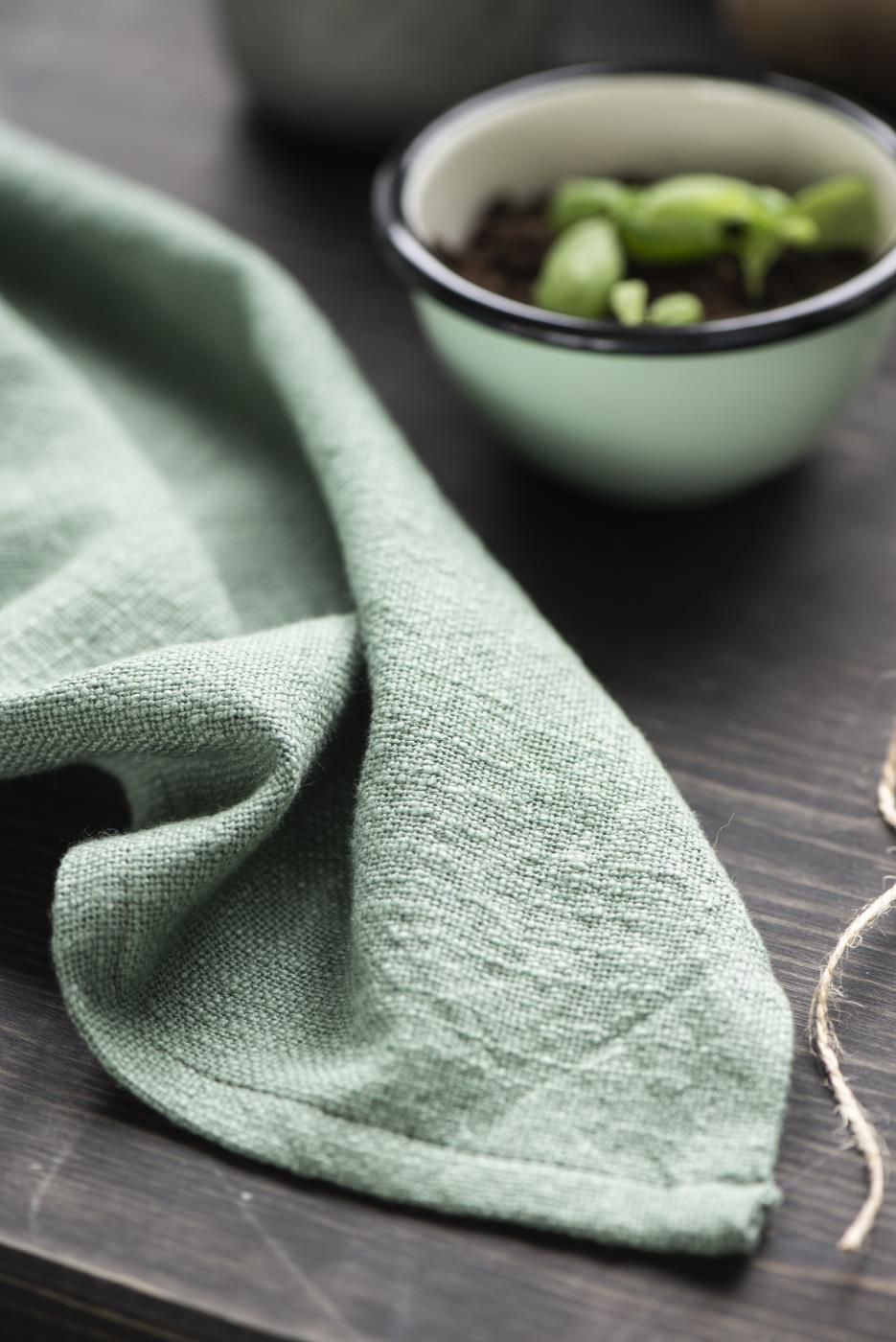 66027-22_W1400 Geschirrhandtuch Mynte staubig grün, gewebt
