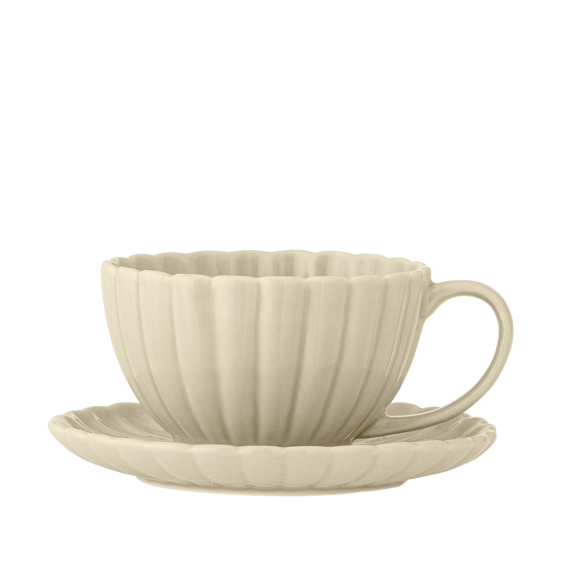 Bloomingville Latina Tasse mit Untertasse Natur