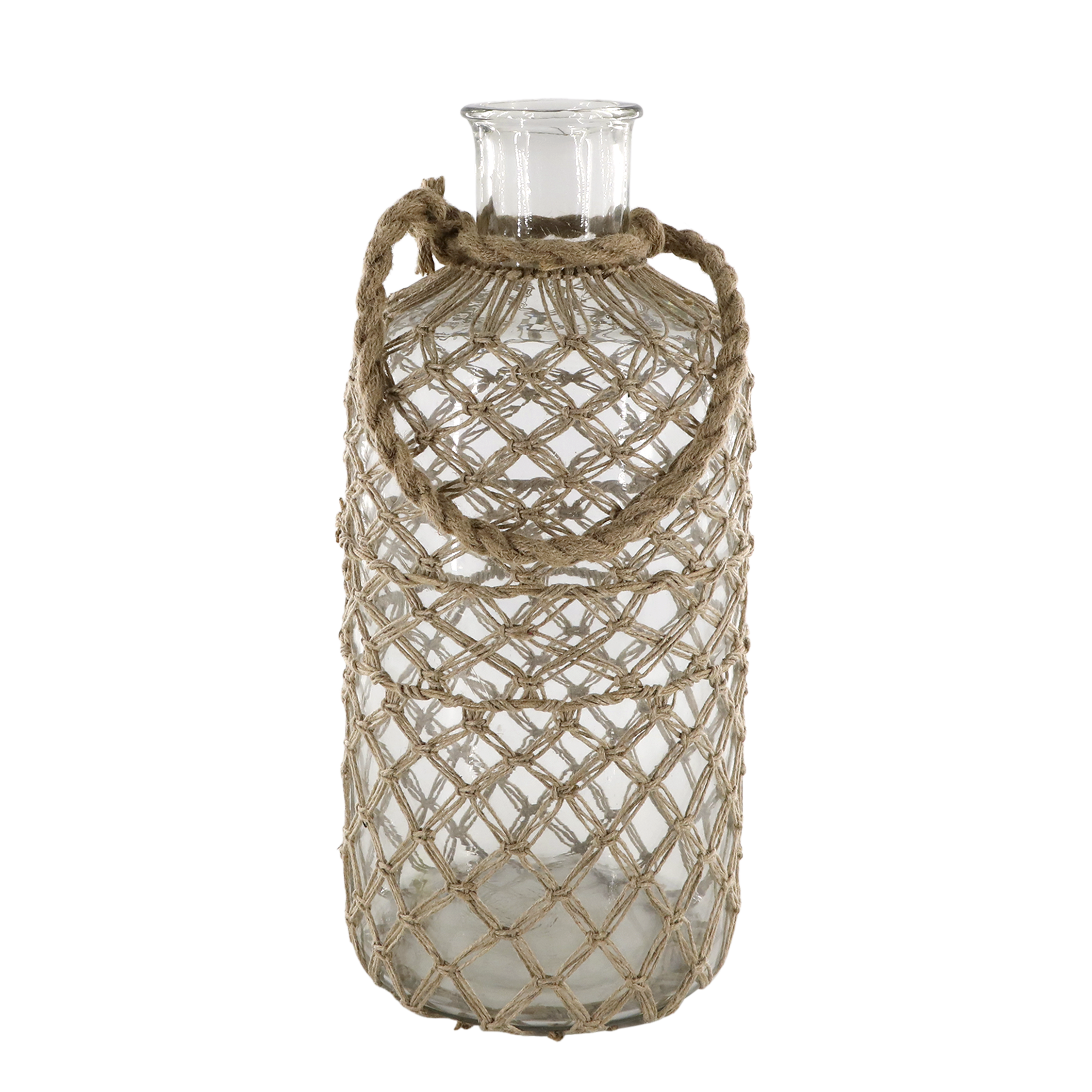 Flasche mit Geflecht und Henkel, 49 cm