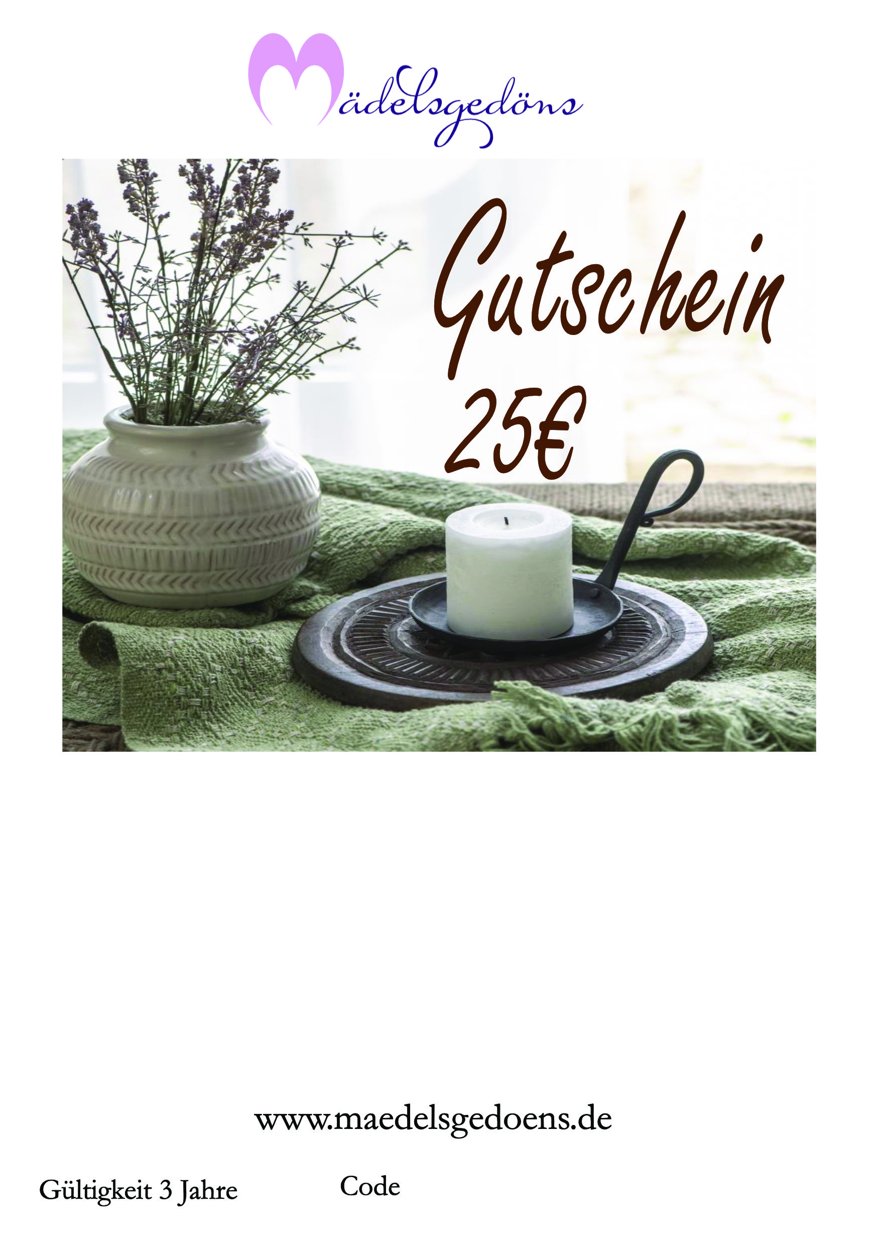 Mädelsgedöns Gutschein über 25.- Einzweckgutschein
