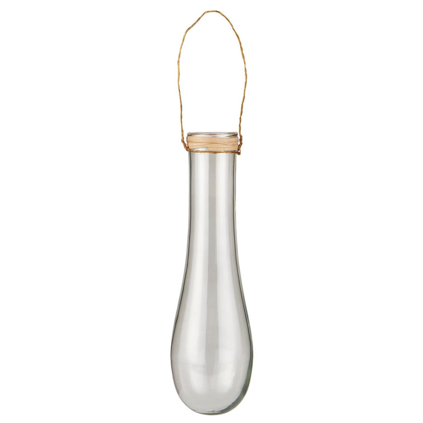 Vase zum Hängen m/Bambuskante und Draht mundgeblasen Vase zum Hängen m/Bambuskante und Draht mundgeblasen