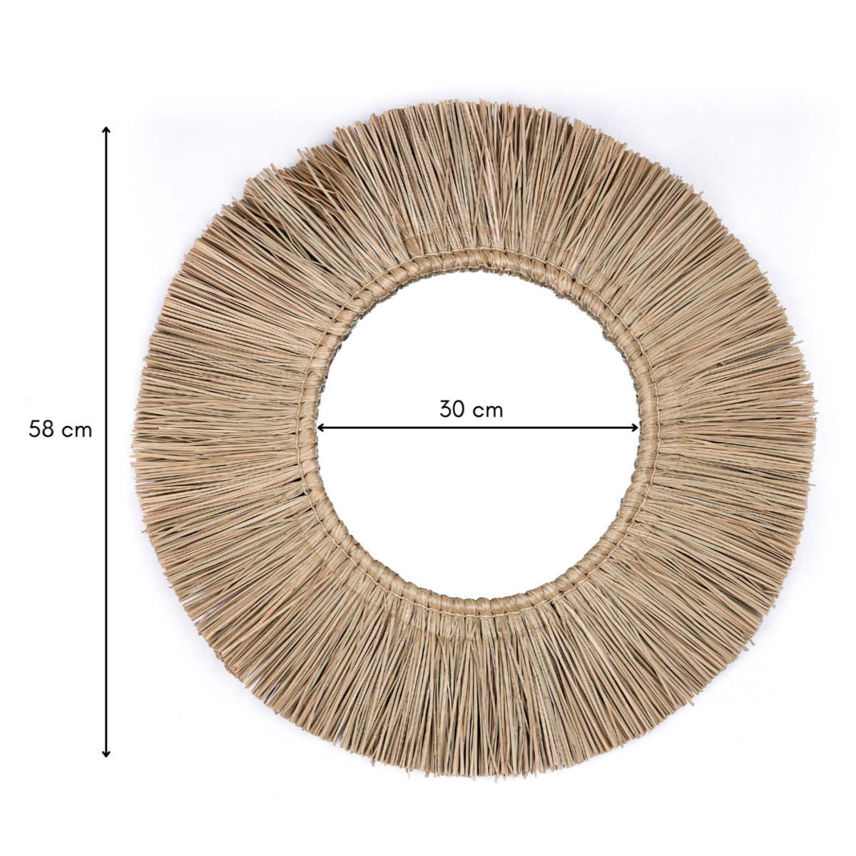 Wandspiegel RIMBA aus Seegras rund mit 60 cm 