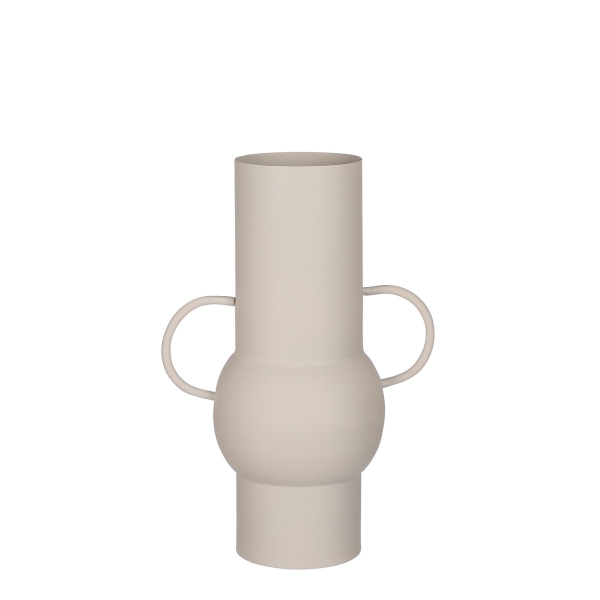 Jari Vase – L24 x B15 x H34,5 cm – Metall – gebrochenes Weiß