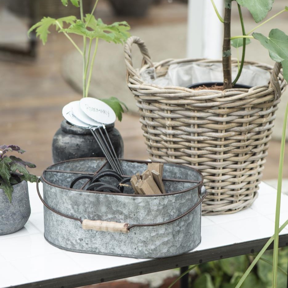 Pflanzkorb Rattan mit Plastik innen, mittel