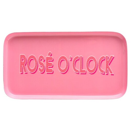 Love Trays, Dekotablett, S, Motiv: Rosé o'clock, rechteckig, rosé