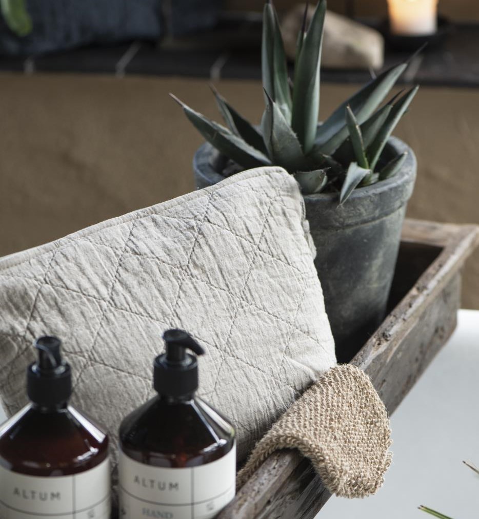 Kosmetiktasche wattiert, linen Kosmetiktasche wattiert, linen