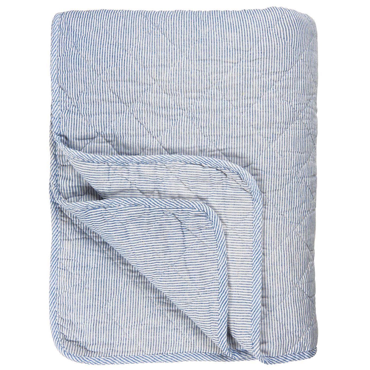 Quilt weiß/blau gestreift Quilt weiß/blau gestreift