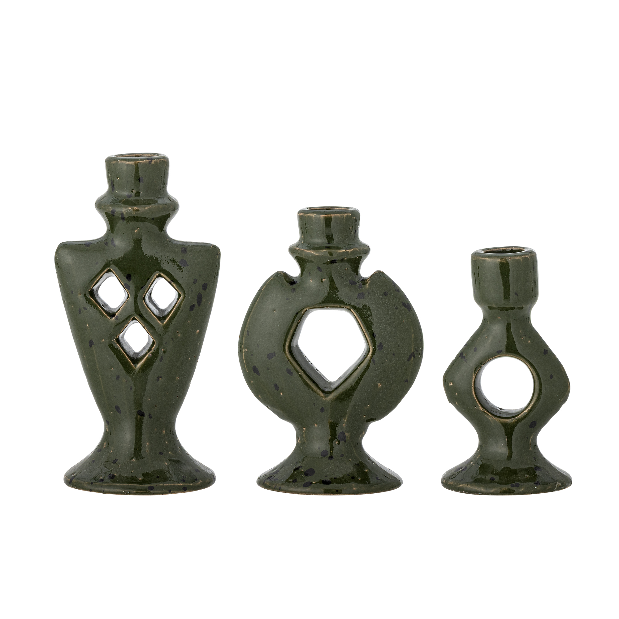 3er Set Kerzenhalter Waio, grün