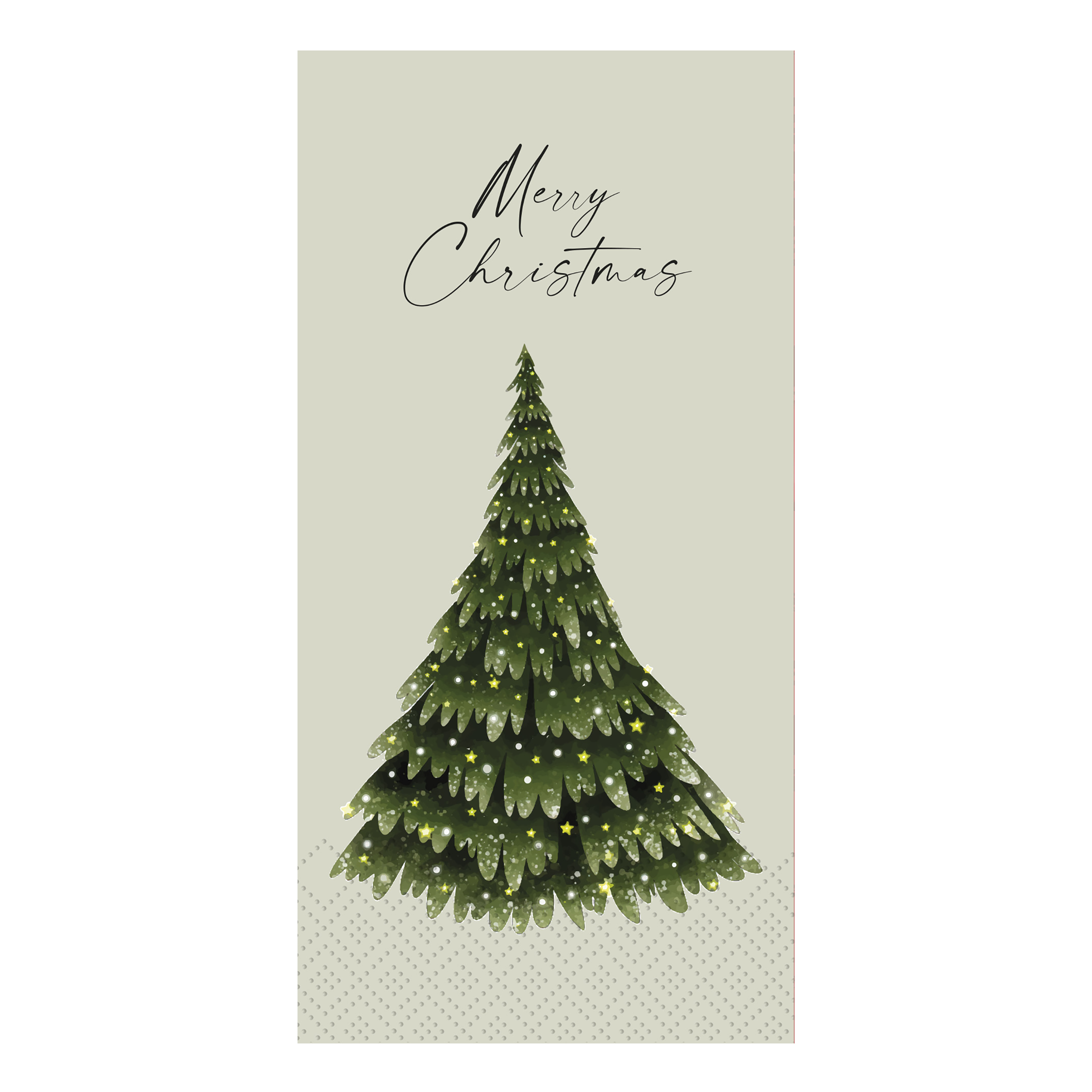 Papierservietten mit Weihnachtsbaum und Merry Christmas