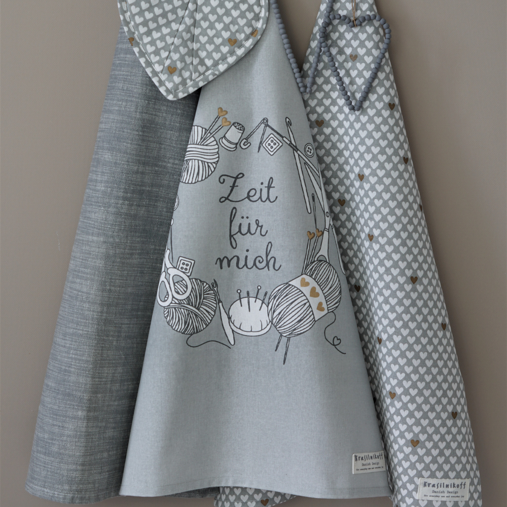 Geschirrtuch, Happy Hearts Grey Geschirrtuch, Happy Hearts Grey