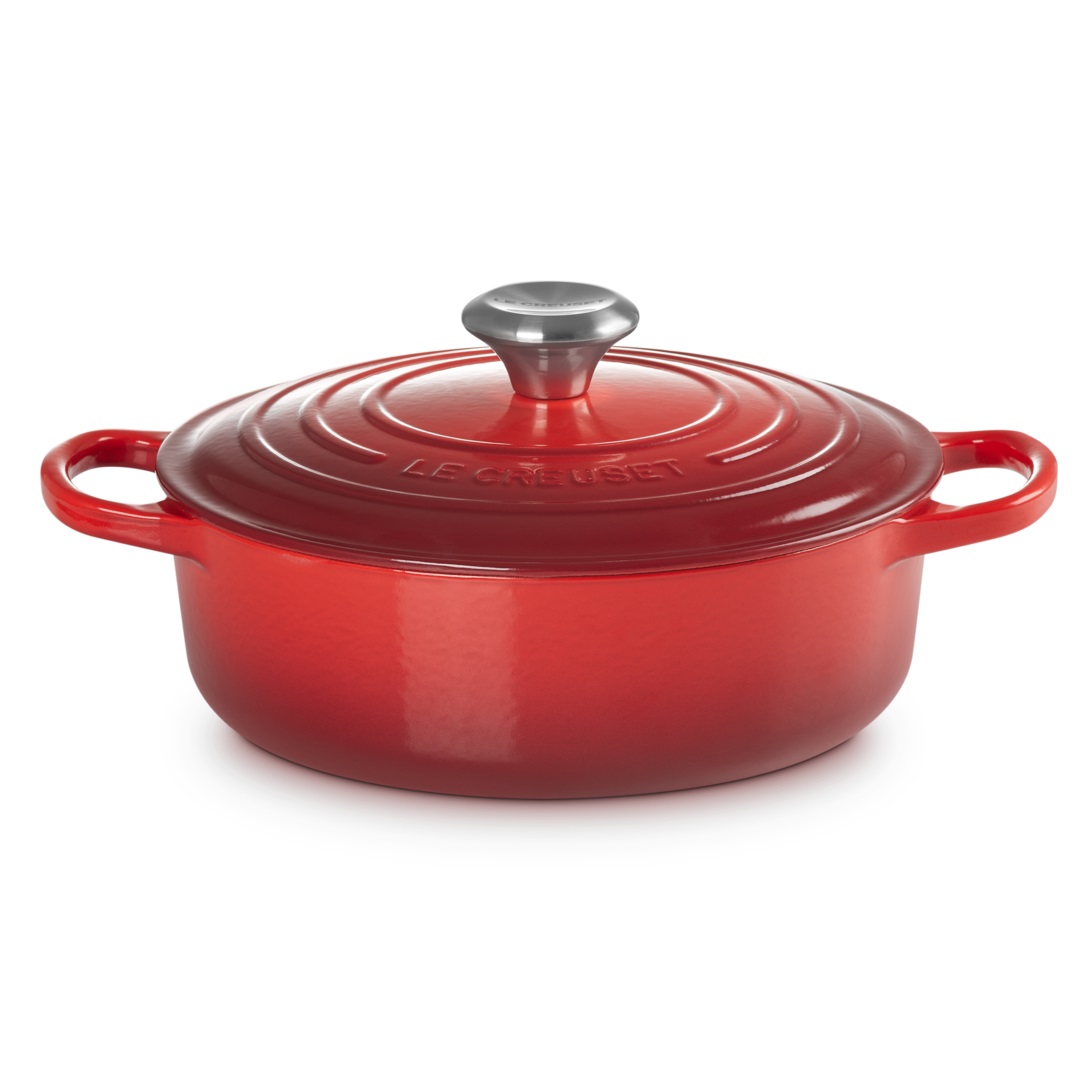 Le Creuset Signature Gourmet Bräter, rund, 24 cm, Kirschrot