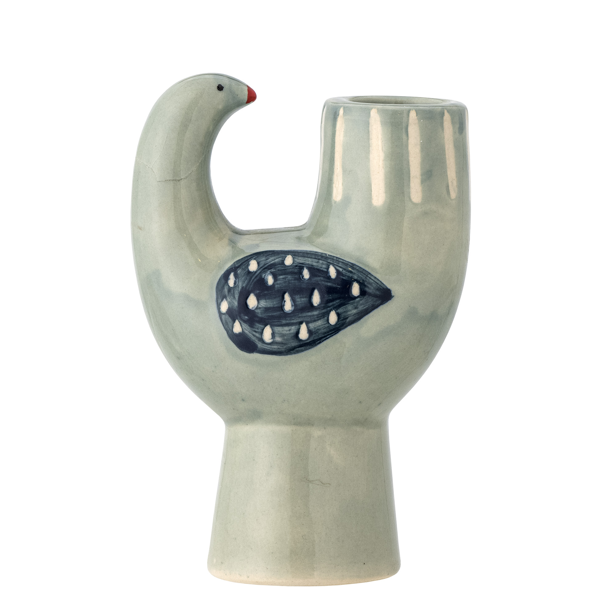 Trudy Kerzenhalter, blau, Steingut 