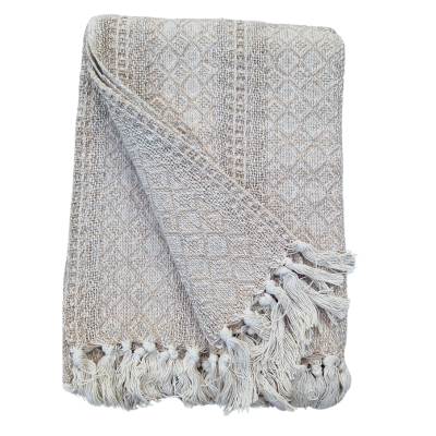Plaid Tamara Natur aus Baumwolle Plaid Tamara Natur aus Baumwolle