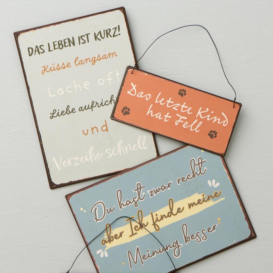 Metallschild Das Leben ist kurz Metallschild Das Leben ist kurz