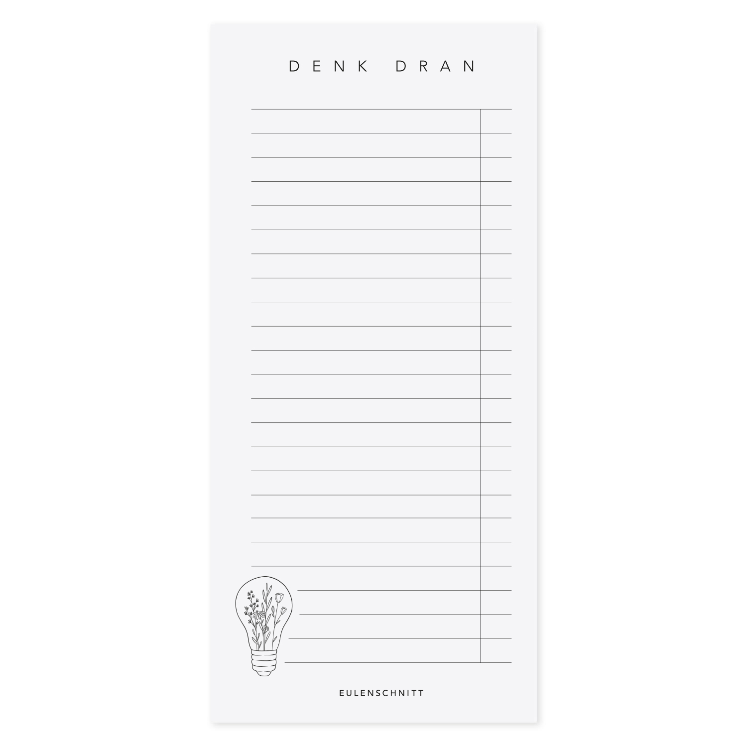 Eulenschnitt Notizblock Denk dran Eulenschnitt Notizblock Denk dran