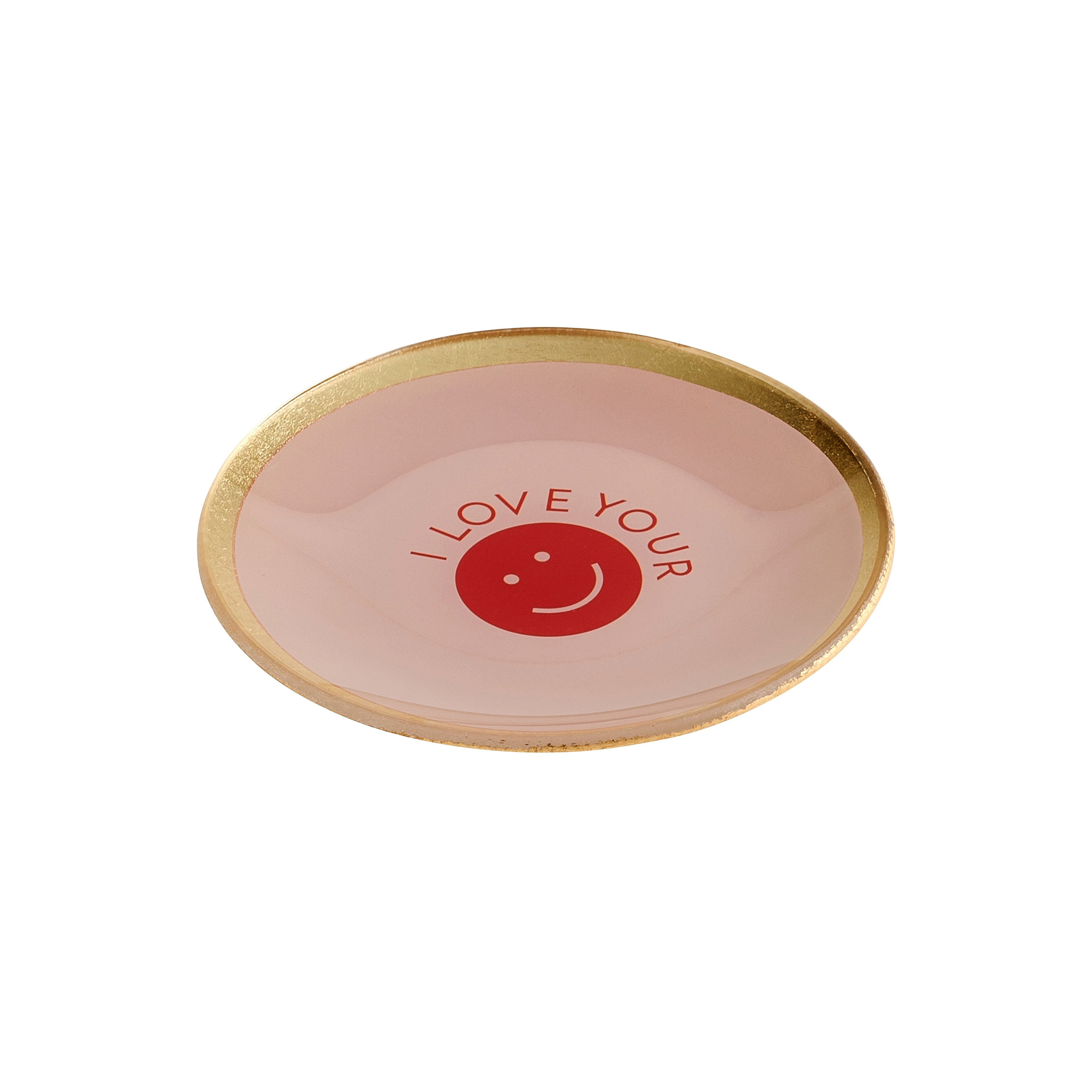 Love Plates, Glasteller M, Smile, rund, rosa