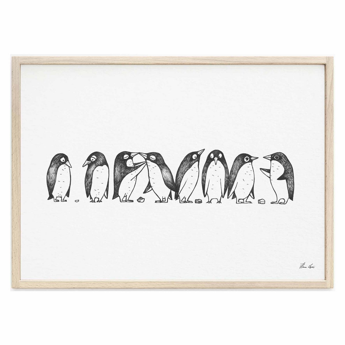 Kunstdruck - Pinguin Love Story Size: A4