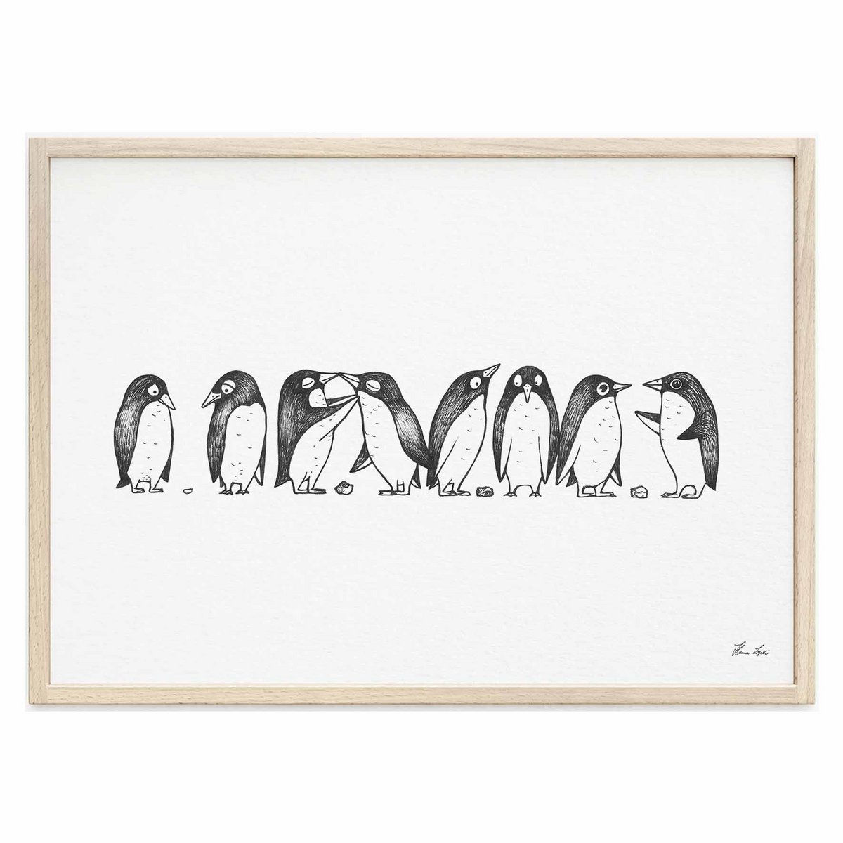 Kunstdruck - Pinguin Love Story Size: A4