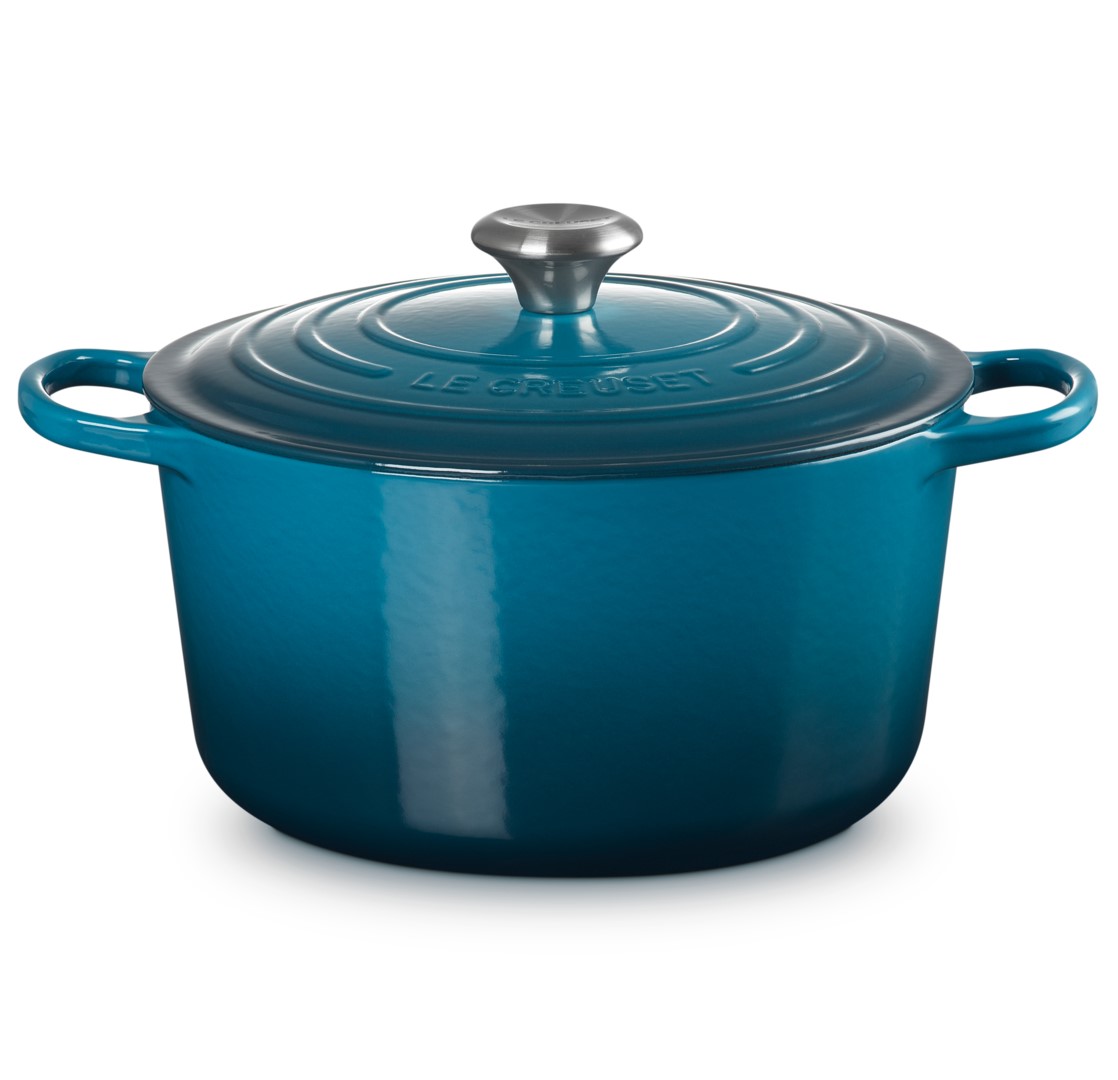 Le Creuset Signature Bräter, rund, hoch 26 cm, Deep Teal 