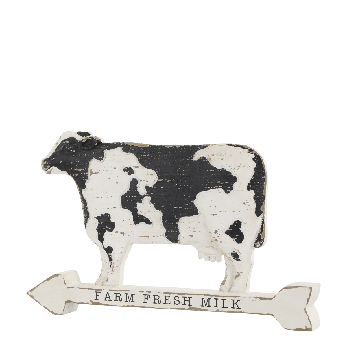 Holzschild Kuh  „Farm Fresh Milk“