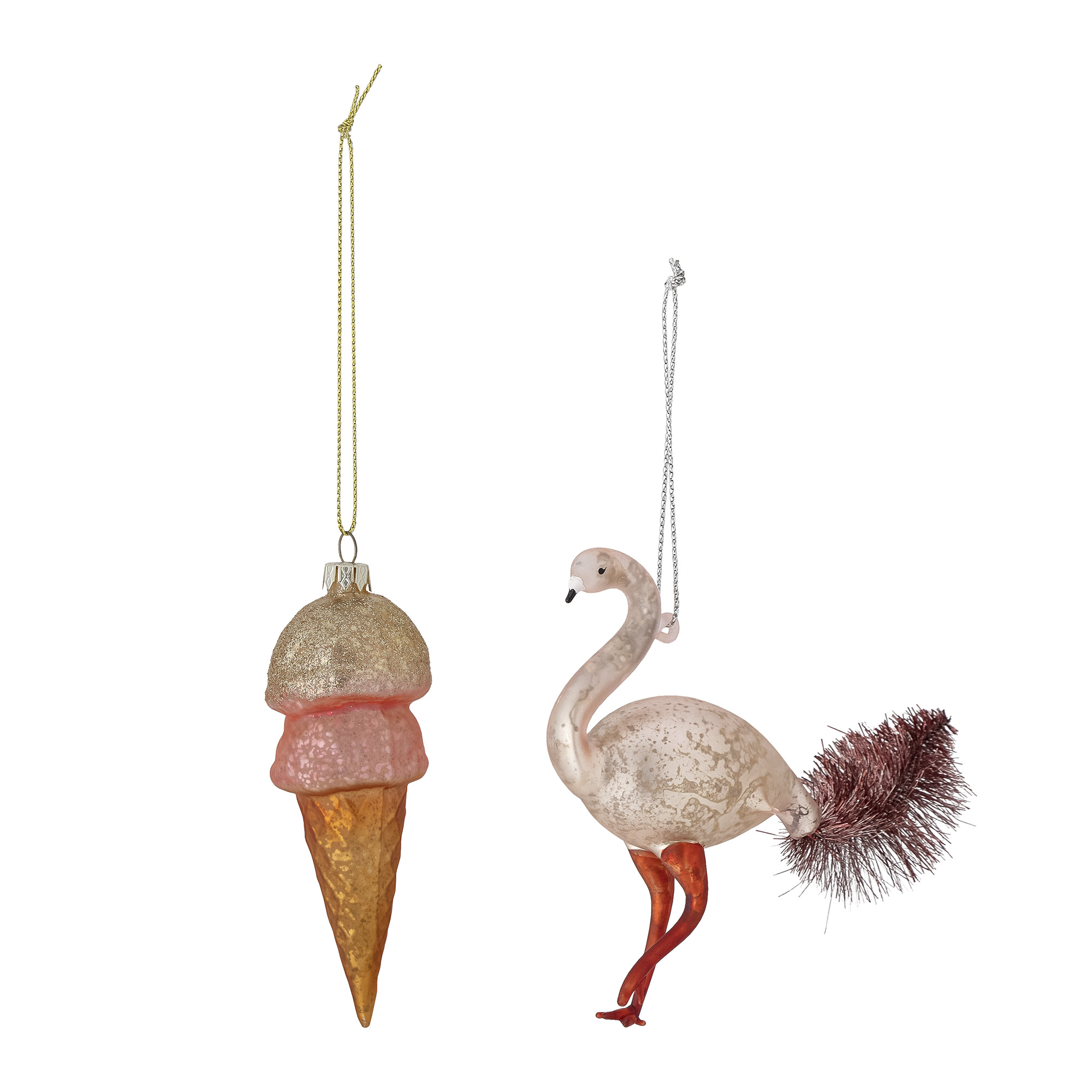 Weihnachtsanhängerset  Rosina, Flamingo und Eistüte Weihnachtsanhängerset  Rosina, Flamingo und Eistüte