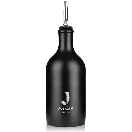 Jordan Ölflasche Keramik, schwarz, bauchig