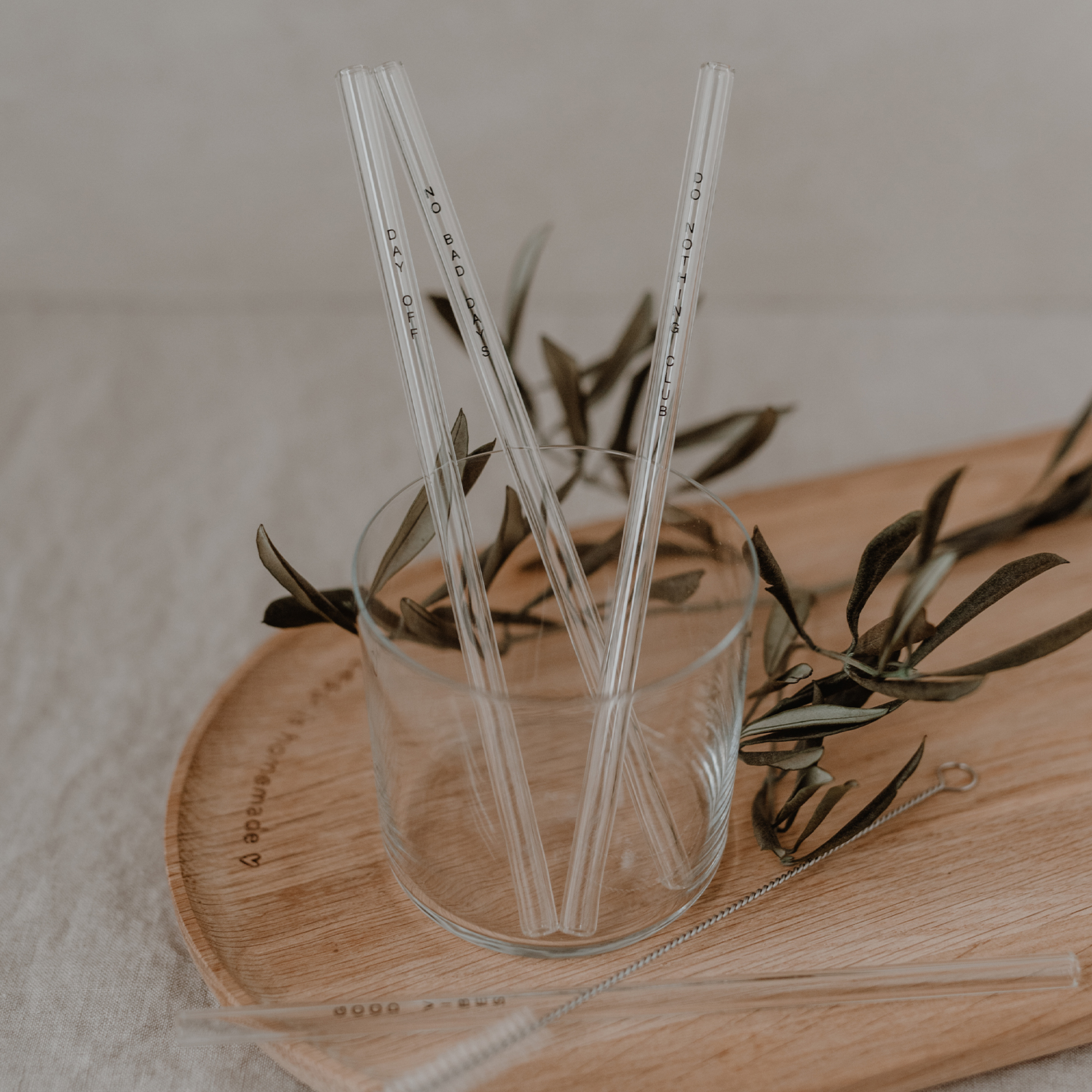 Eulenschnitt Glastrinkhalme  no bad days, 4er Set  