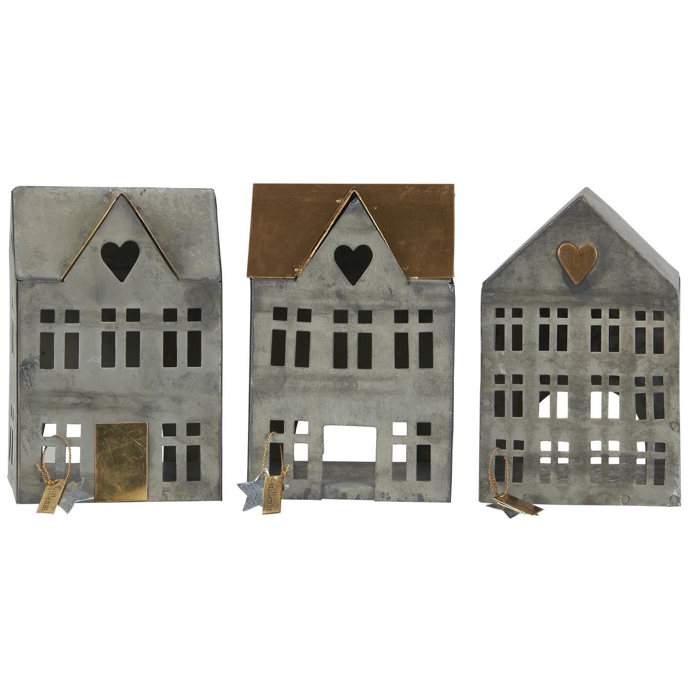 niedriges Haus für Teelicht Stillenat  Metall, 3 Varianten niedriges Haus für Teelicht Stillenat  Metall, 3 Varianten