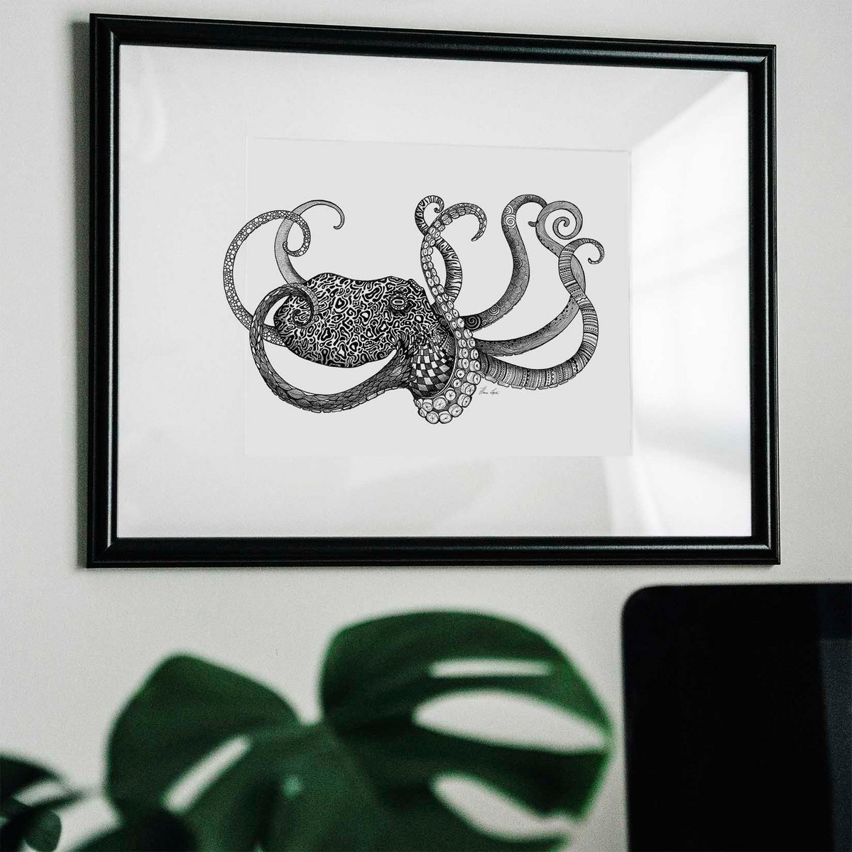 Kunstdruck - Oktopus Size: A3