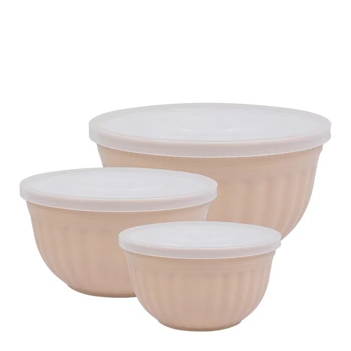 3er Schüsselset mit Deckel Alice creamy Fudge