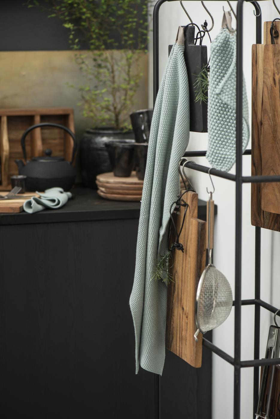 6352-81_W1400 Handtuch Mynte gestrickt staubig grün