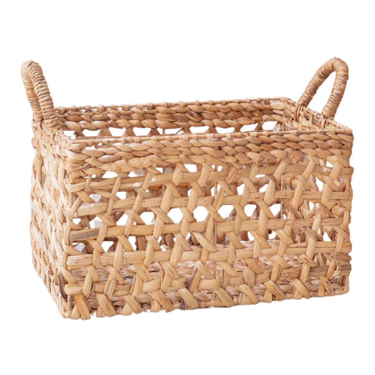 Aufbewahrungskorb Rechteckiger Regalkorb TANGAN von Hand aus Wasserhyazinthe geflochten (2 Größen) Größe: Set (M+L) Aufbewahrungskorb Rechteckiger Regalkorb TANGAN von Hand aus Wasserhyazinthe geflochten (2 Größen) Größe: Set (M+L)
