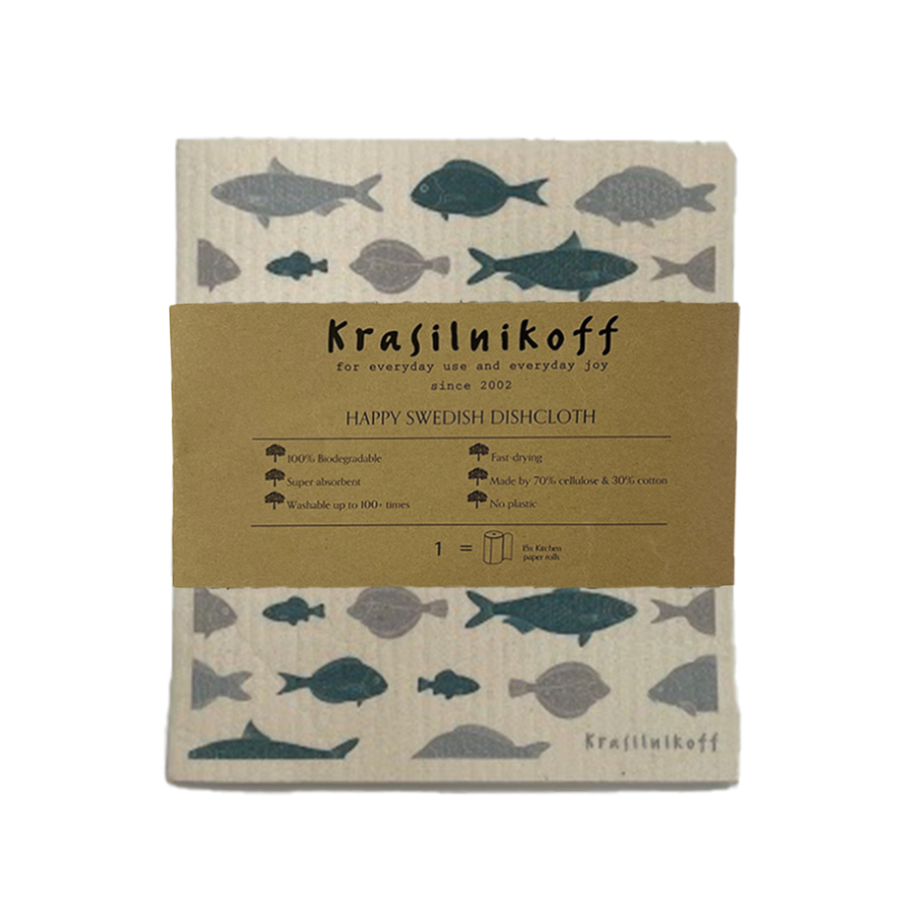 Spültuch Cellulose/Baumwolle Fische
