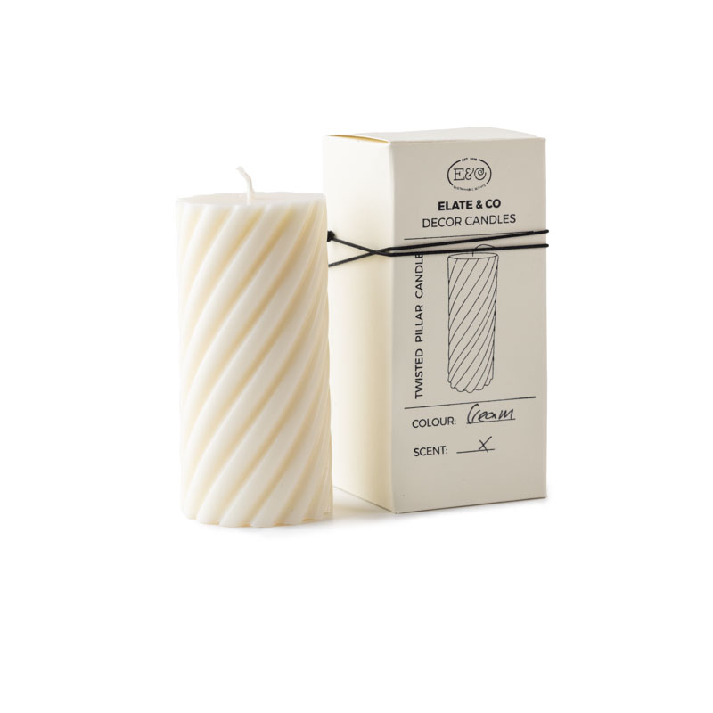 Twisted Candle, creme 