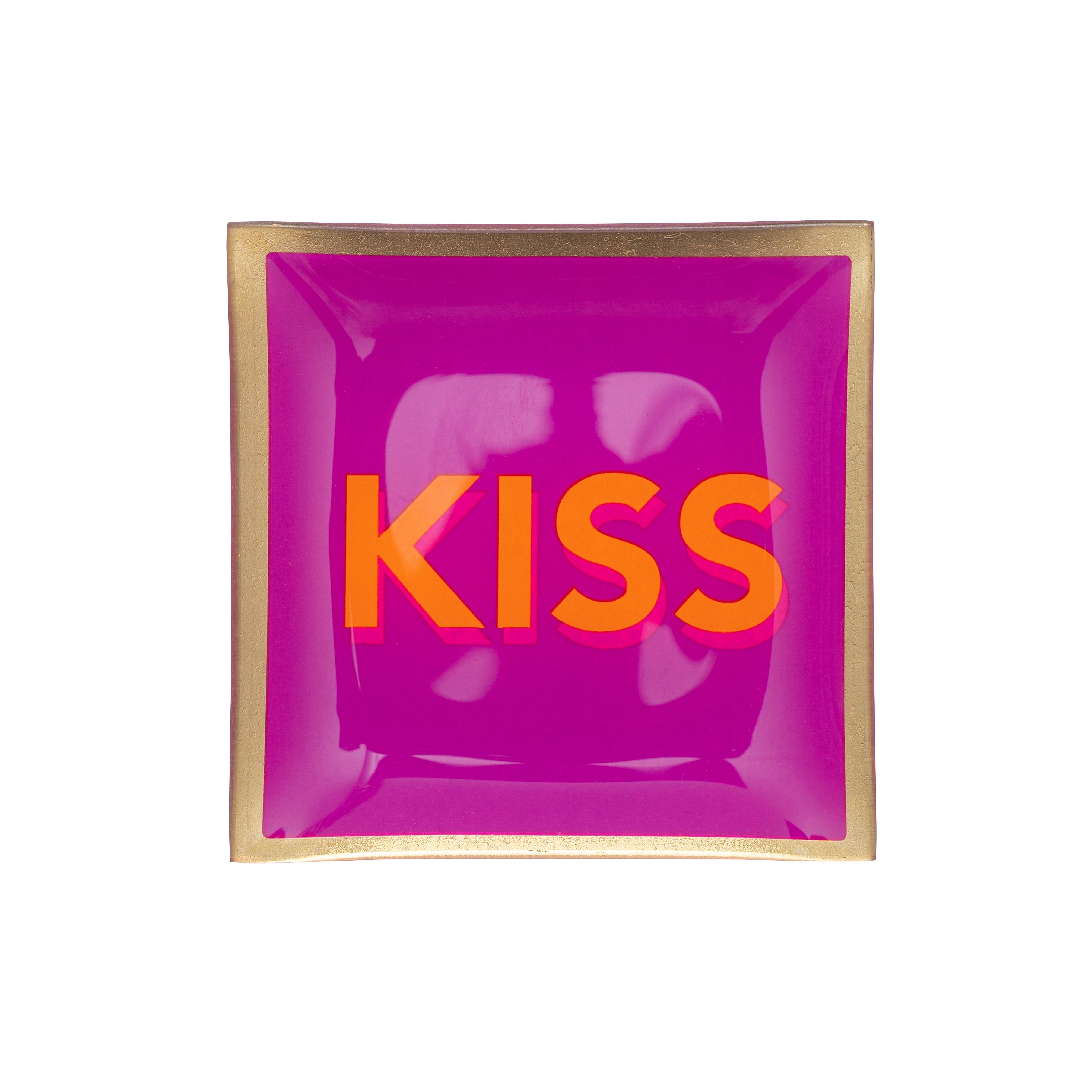 Love Plates, Glasteller S, Kiss, fuchsia
