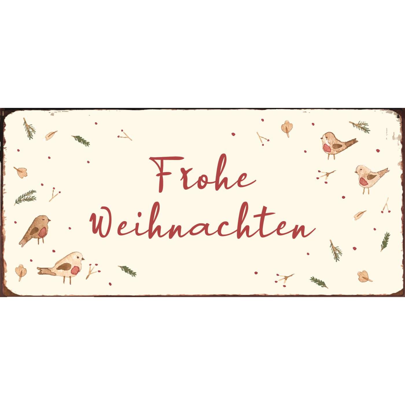 Metallschild Frohe Weihnachten Metallschild Frohe Weihnachten