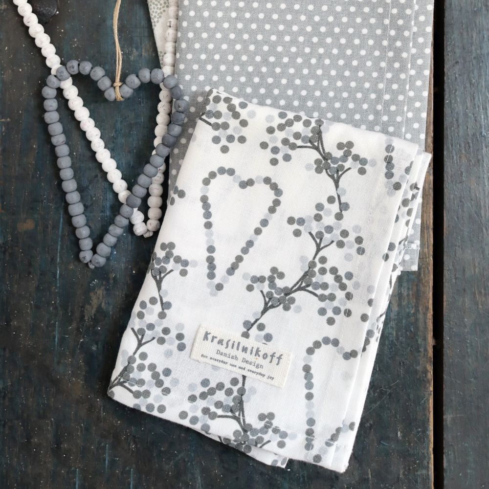Geschirrtuch Berry Heart Grau